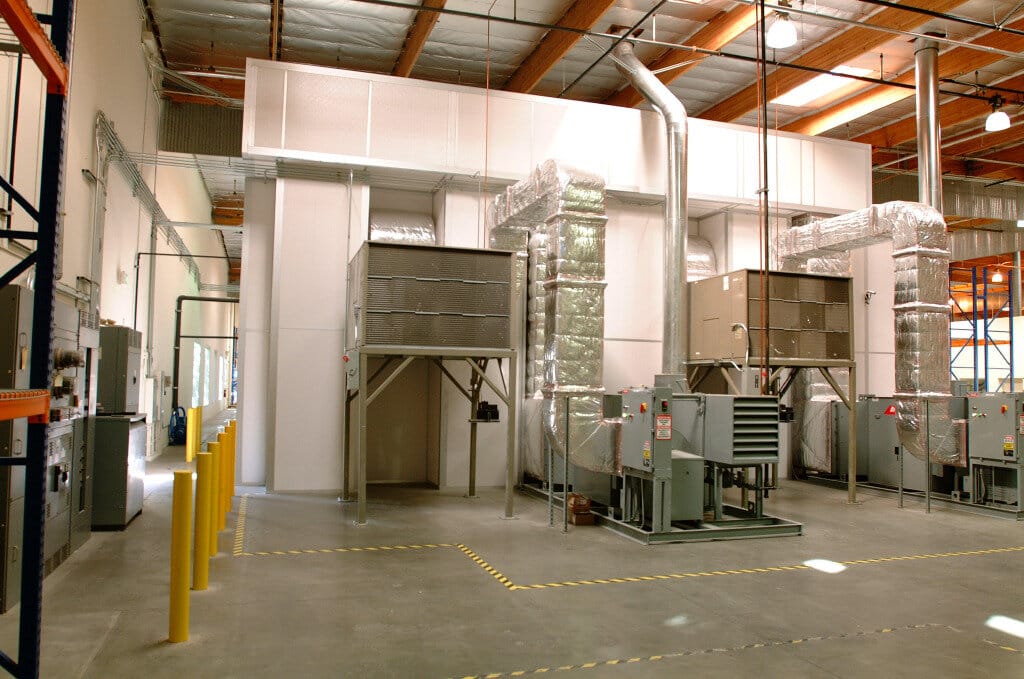 5 Trends and Innovations in Aerospace Cleanroom Technology Air handling units outside of a modular cleanroom.
