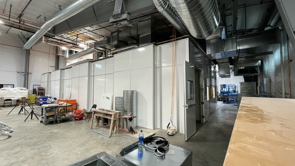 What is a Dry Room? A Comprehensive Guide A modular cleanroom being installed.